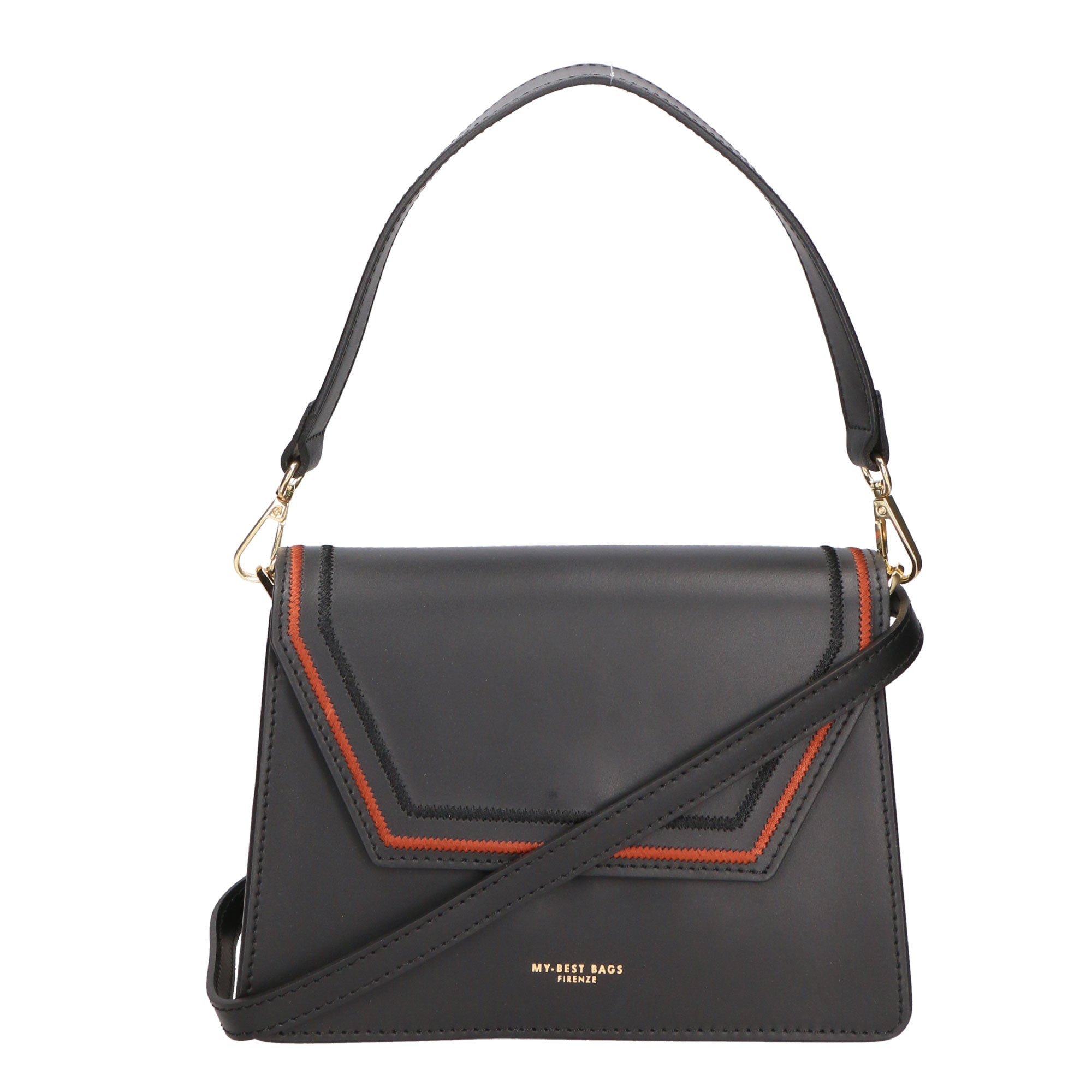 Borsa a mano da donna Vera pelle MYB-6005-FW-P218 NERO My Best Bag