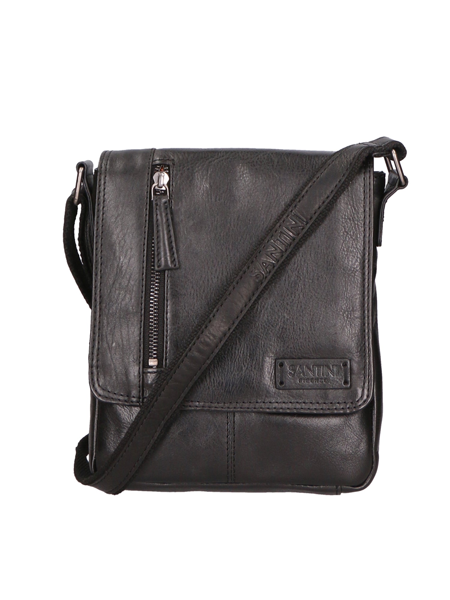 Borsa a tracolla unisex vera pelle Made in Italy SN5863547-BLACK Santini Firenze