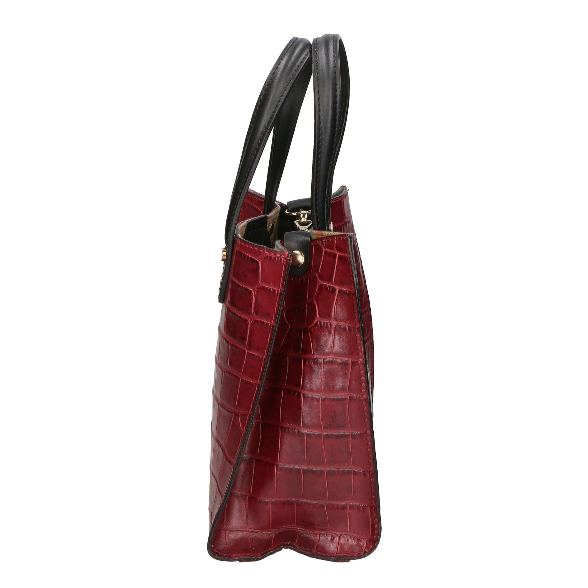Borsa a mano da donna Pelle Croco Stampata MYB-6027-FW-BORDO My Best Bag