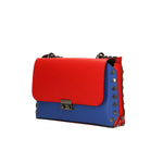Vera pelle 8641-BLU+ROSSO Borsa a tracolla da donna Evanthe Pro Gave Lux