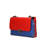 Vera pelle 8641-BLU+ROSSO Borsa a tracolla da donna Evanthe Pro Gave Lux