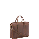 Borsa a mano unisex vera pelle Made in Italy 4454-TESTA DI MORO Alessia Firenze