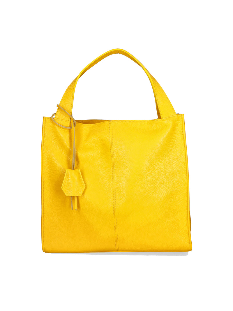 Aelia Borsa a Spalla Vera pelle in Vera Pelle Giallo