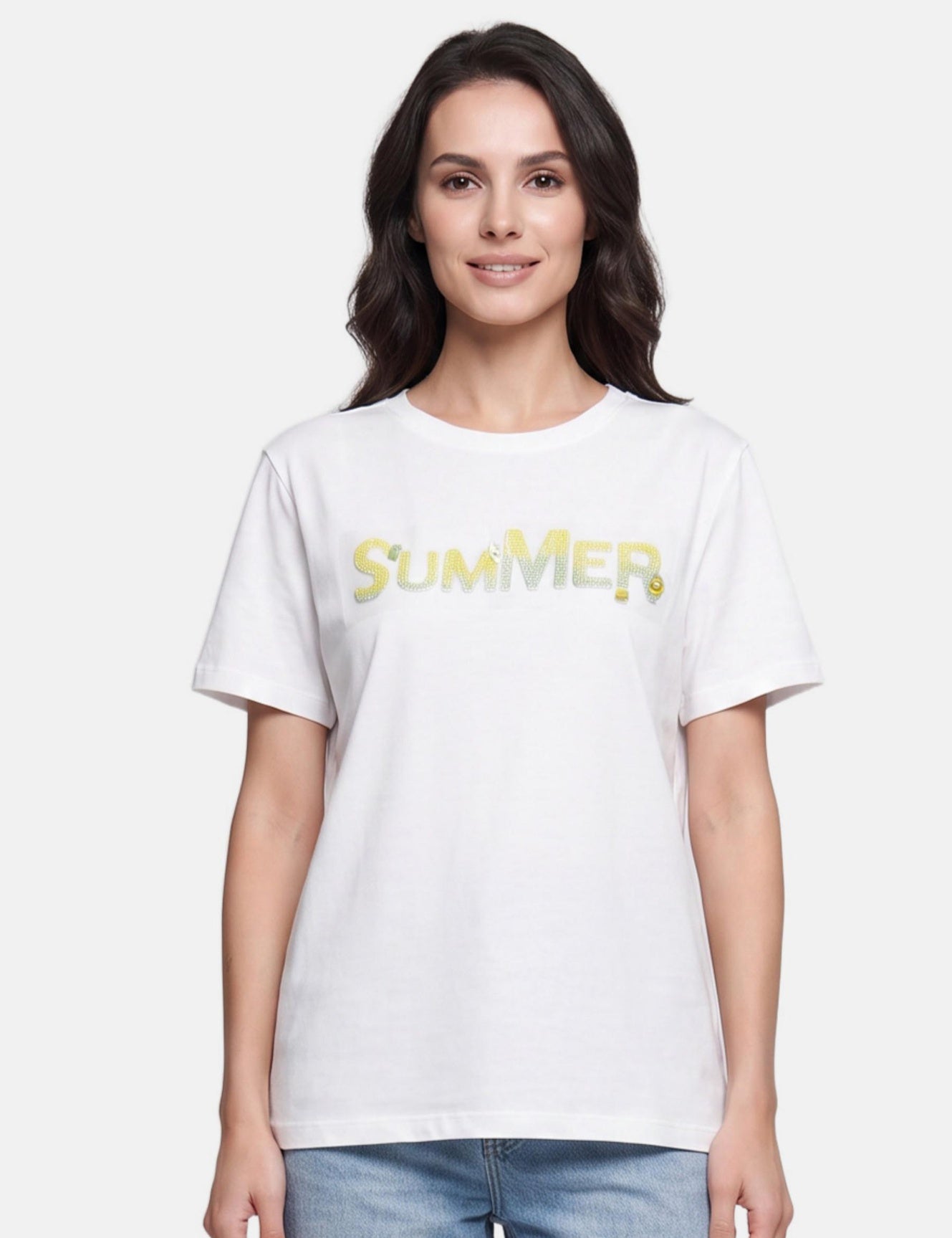 T-shirt in 83,4% Cotone 16,6% Poliammide Giallo