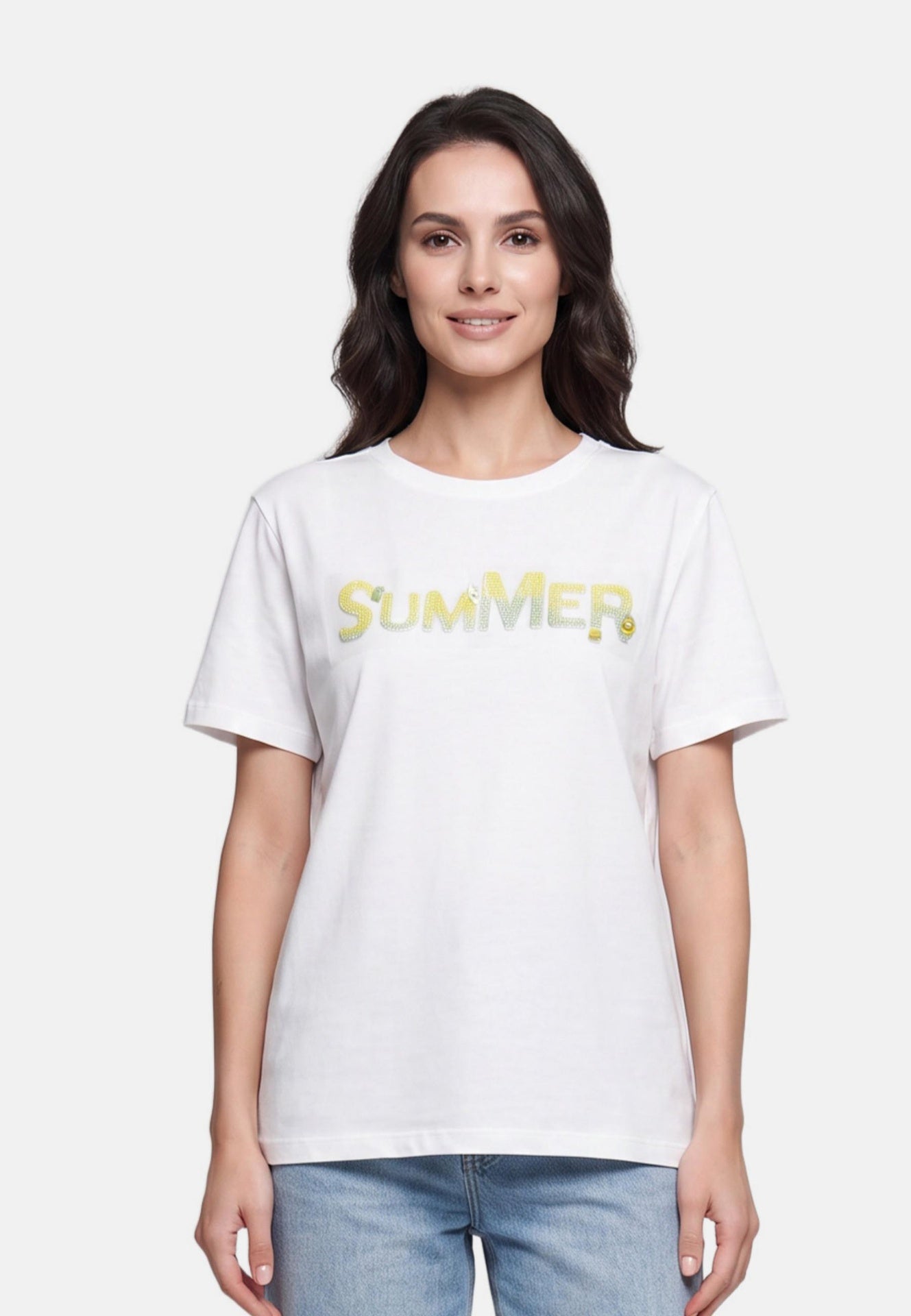T-shirt in 83,4% Cotone 16,6% Poliammide Giallo