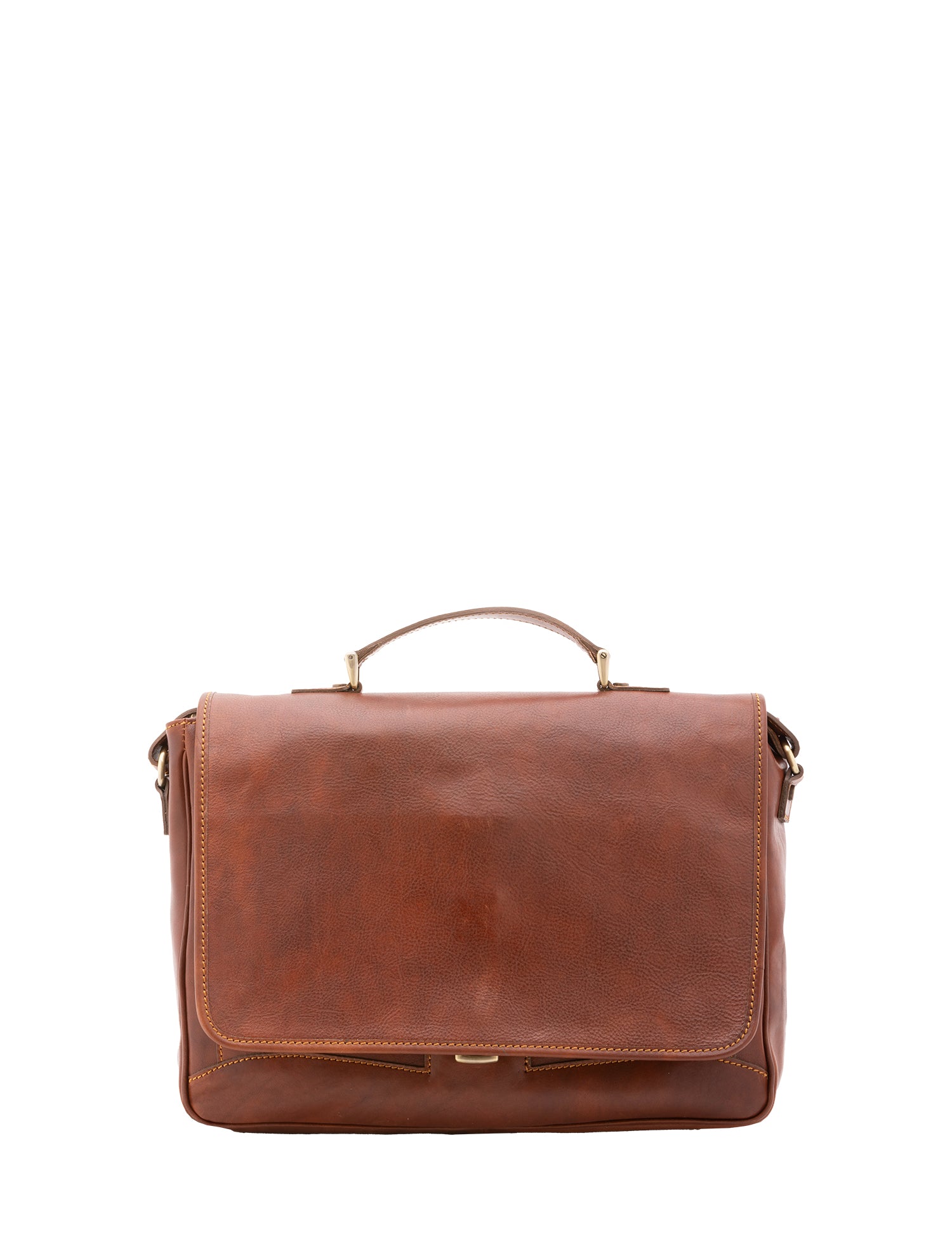 Borsa a mano unisex in vera pelle Made in Italy 4576-MARRONE Alessia Firenze