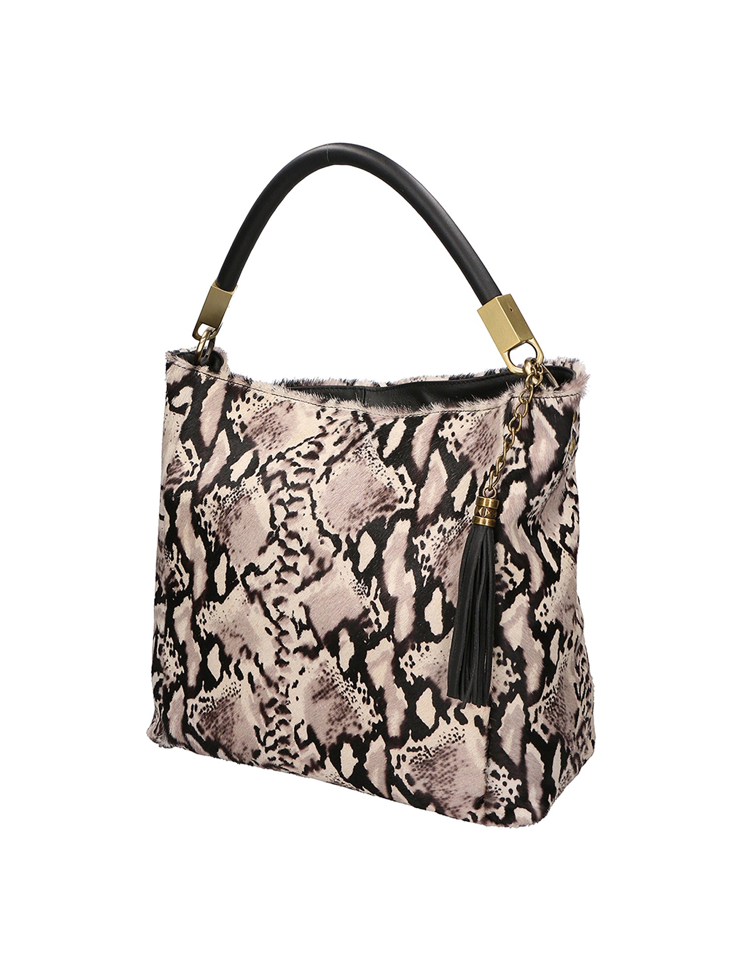 Arya Borsa a spalla da donna Vera pelle 05474-PITONE BIANCO 008 Gave Lux