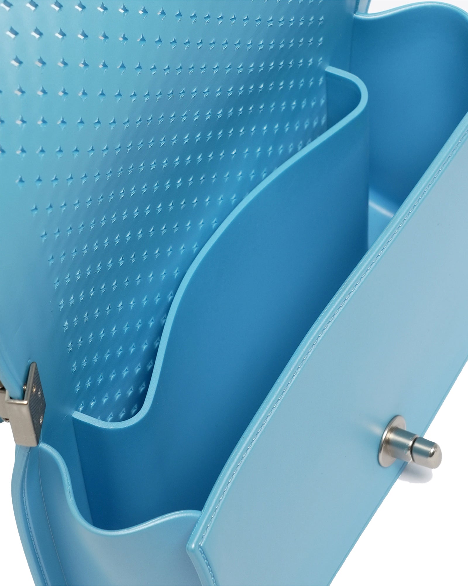 Borsa a mano da donna 100% Pvc FLAT S BALL-NORSE BLUE + OFF SILVER Marc Ellis