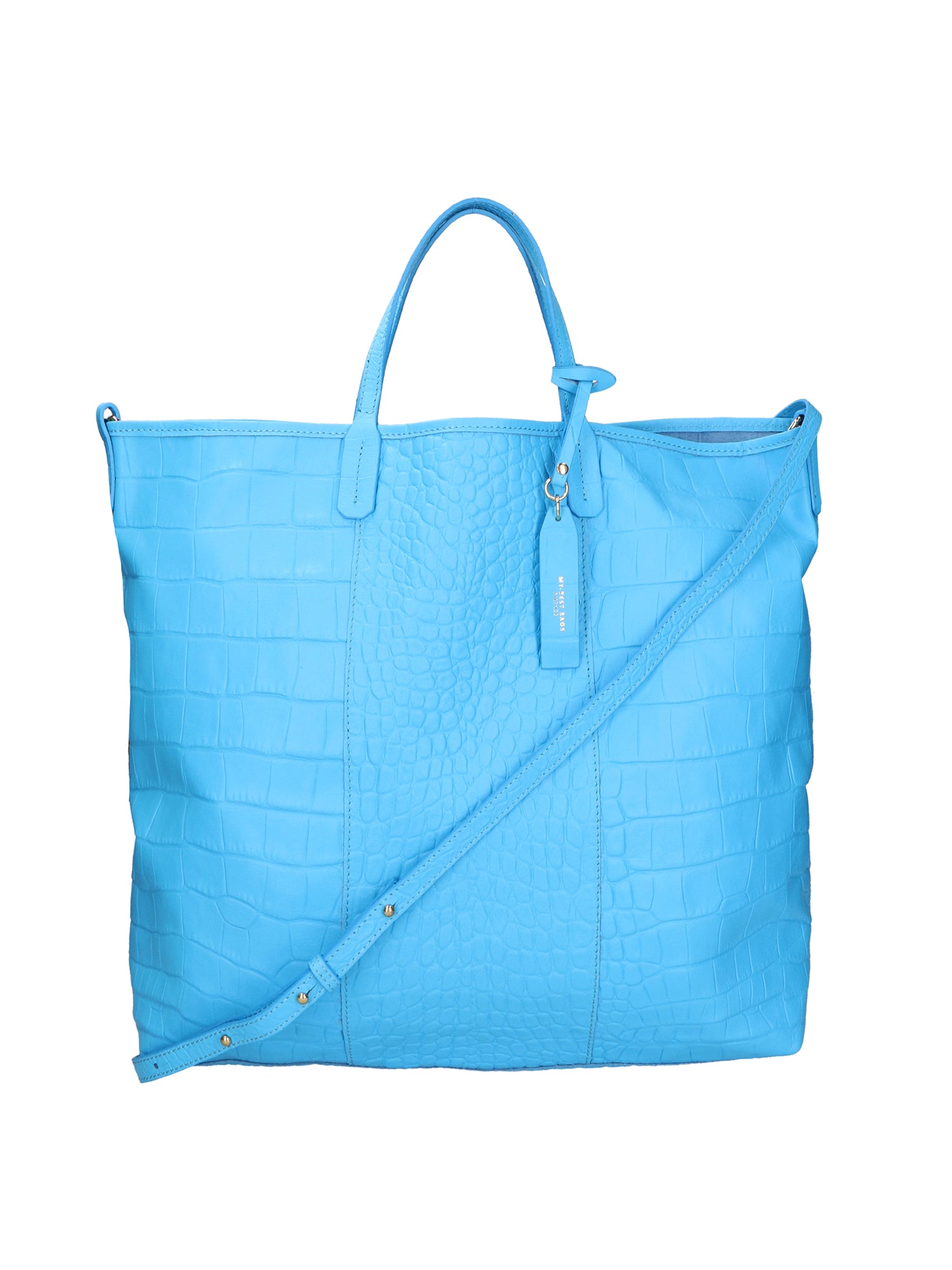 Borsa a mano da donna Vera pelle stampata coccodrillo MYB-7043-SS-SS99 TURCHESE My Best Bag