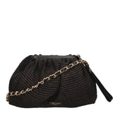 Borsa a tracolla da donna Paglia e pelle MYB-7011-SS-NERO 61+12 TABRU My Best Bag