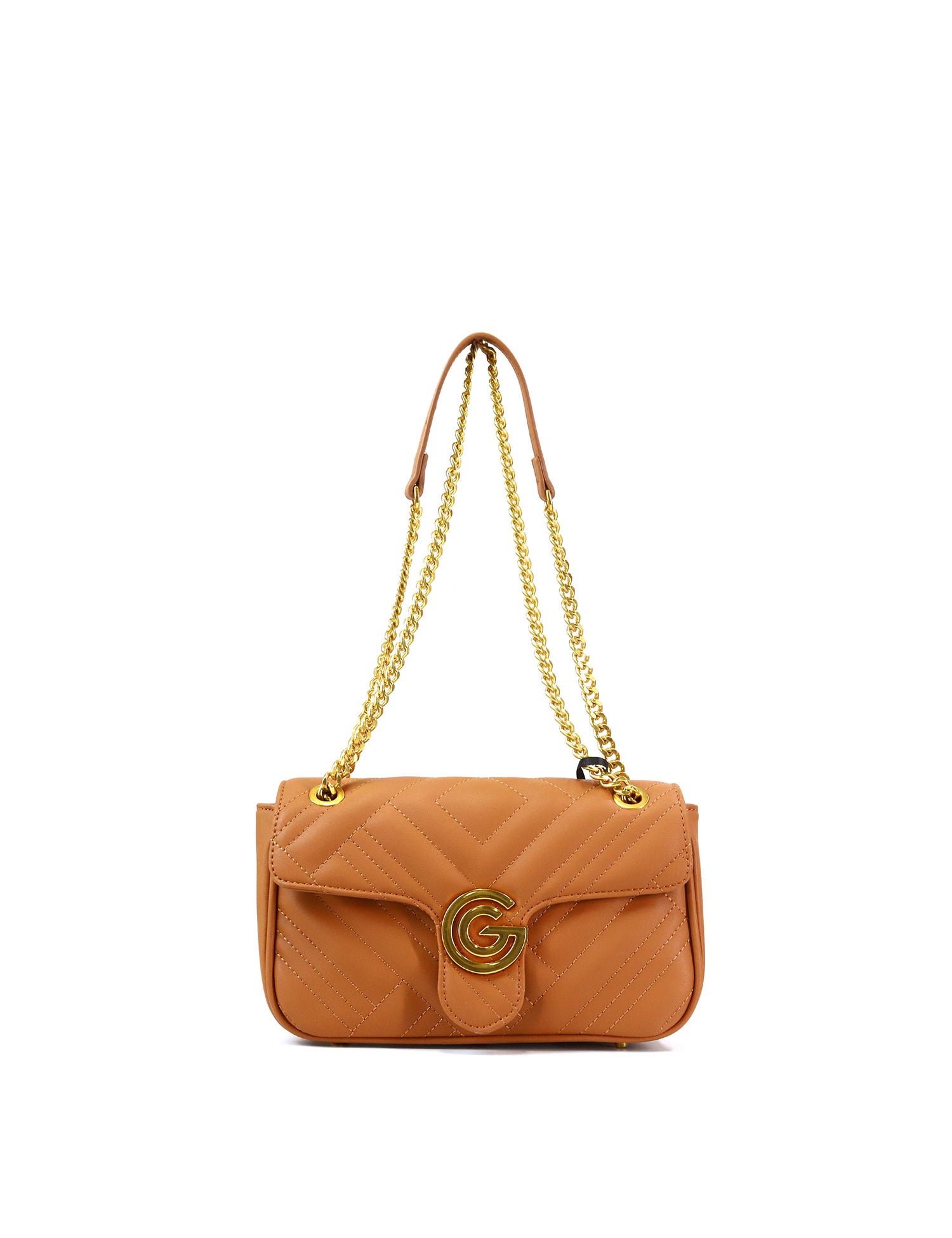 Borsa a tracolla da donna 100% pelle vegana PU GGB011CGN Gabriella G Firenze
