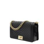 Borsa a mano da donna 100% PVC FLAT M-BLACK + LIGHT GOLD Marc Ellis