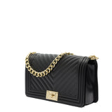 Borsa a mano da donna 100% PVC FLAT M-BLACK + LIGHT GOLD Marc Ellis