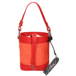 Borsa a secchiello da donna Misto pelle e tessuto MYB-05166-SS-534+S42 CORALLO My Best Bag