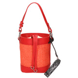 Borsa a secchiello da donna Misto pelle e tessuto MYB-05166-SS-534+S42 CORALLO My Best Bag
