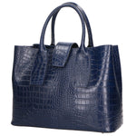 Letizia Borsa a mano da donna Pelle stampata croco 06542-BLU SCURO Gave Lux