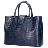 Letizia Borsa a mano da donna Pelle stampata croco 06542-BLU SCURO Gave Lux