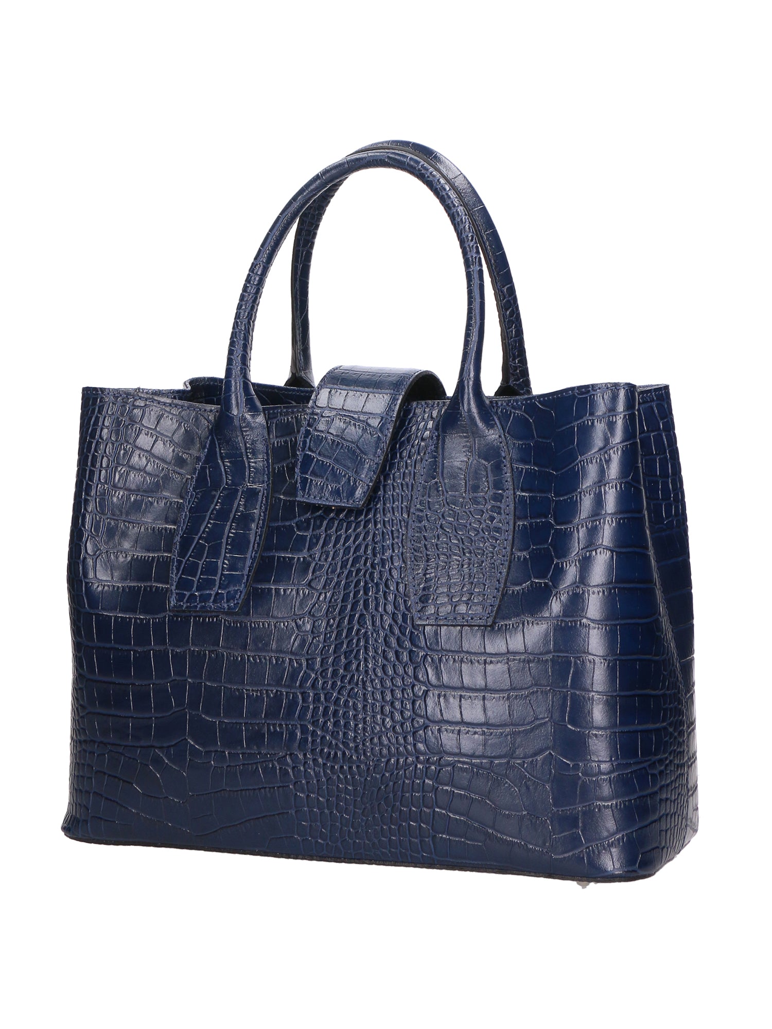 Letizia Borsa a mano da donna Pelle stampata croco 06542-BLU SCURO Gave Lux