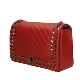 Bologna Borsa a spalla da donna Vera pelle 6590-ROSSO RED Gave Lux