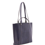 Borsa a spalla unisex in vera pelle Made in Italy 4610-BLU Alessia Firenze