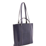 Borsa a spalla unisex in vera pelle Made in Italy 4610-BLU Alessia Firenze