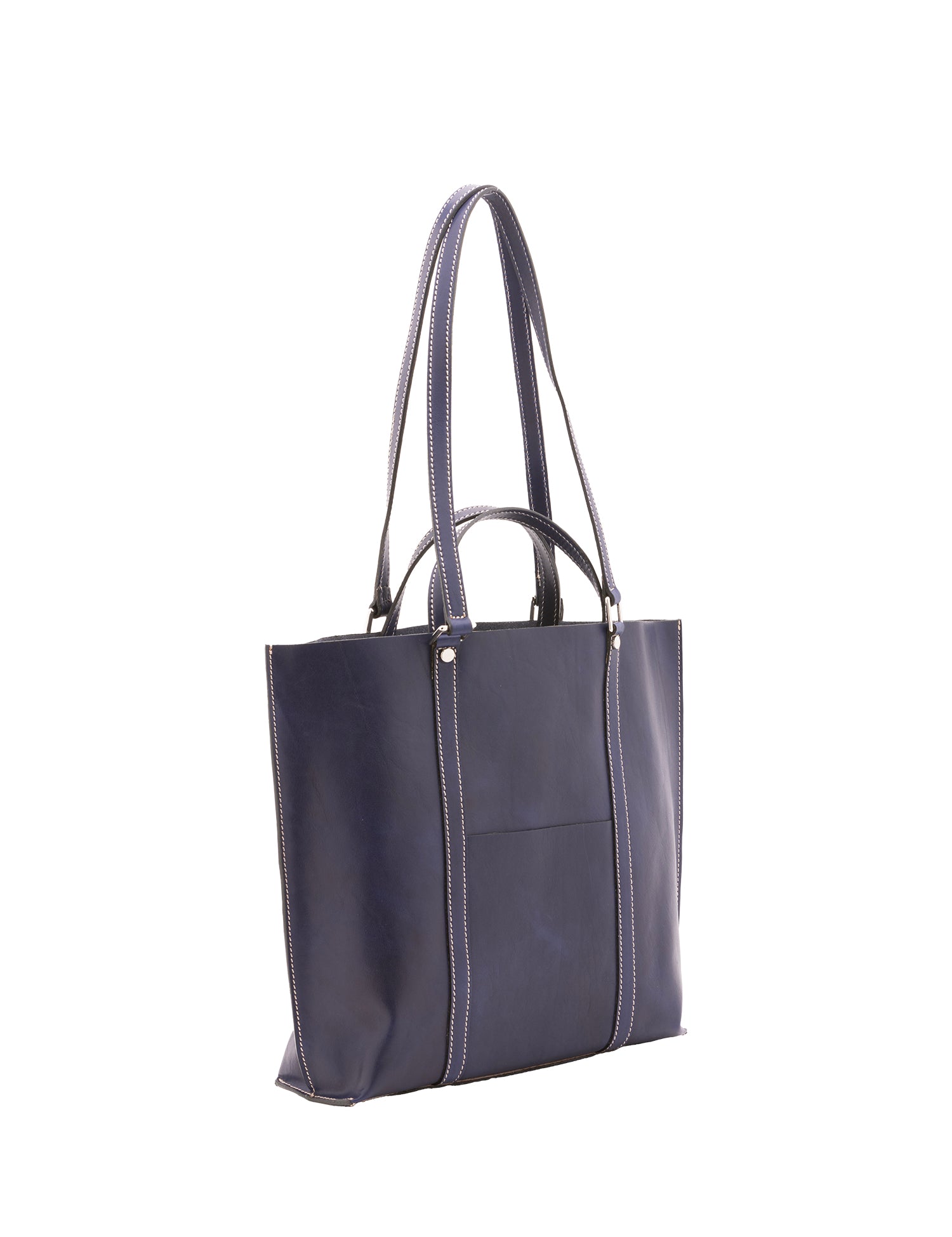 Borsa a spalla unisex in vera pelle Made in Italy 4610-BLU Alessia Firenze