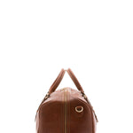 Borsa da viaggio unisex in vera pelle 100% cotone 4514-MARRONE Alessia Firenze
