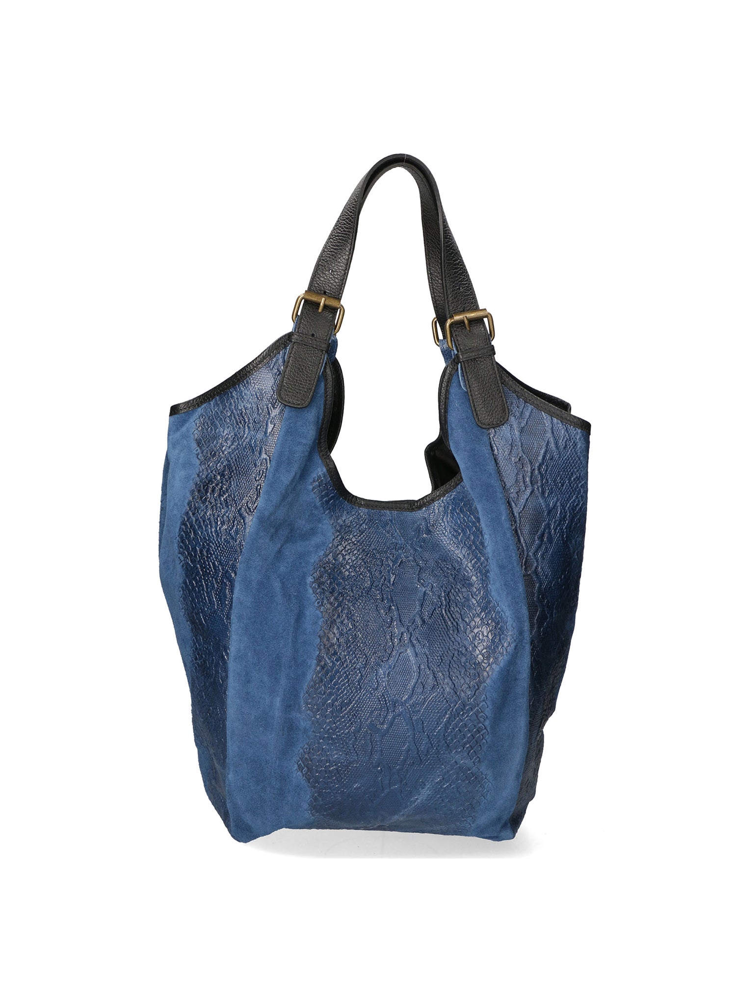 Denise Borsa a spalla da donna Pelle scamosciata stampata 80011-BLU Gave Lux