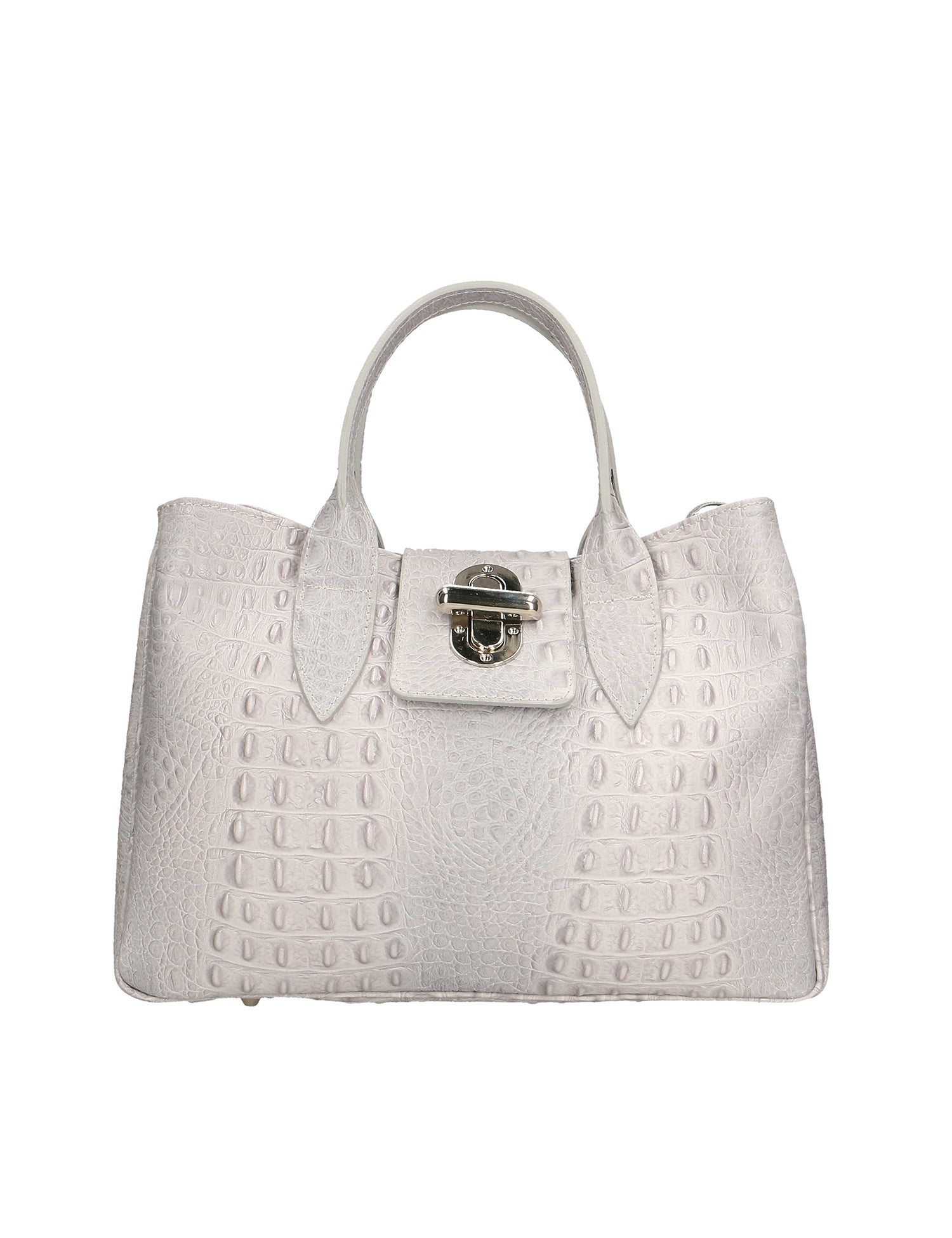 Ascoli Borsa a mano da donna Pelle stampata cocco 7718-GRIGIO Gave Lux