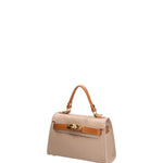 Borsa a mano da donna 100% vera pelle 07221-D05 TAUPE+D44 CUOIO Roberta Rossi