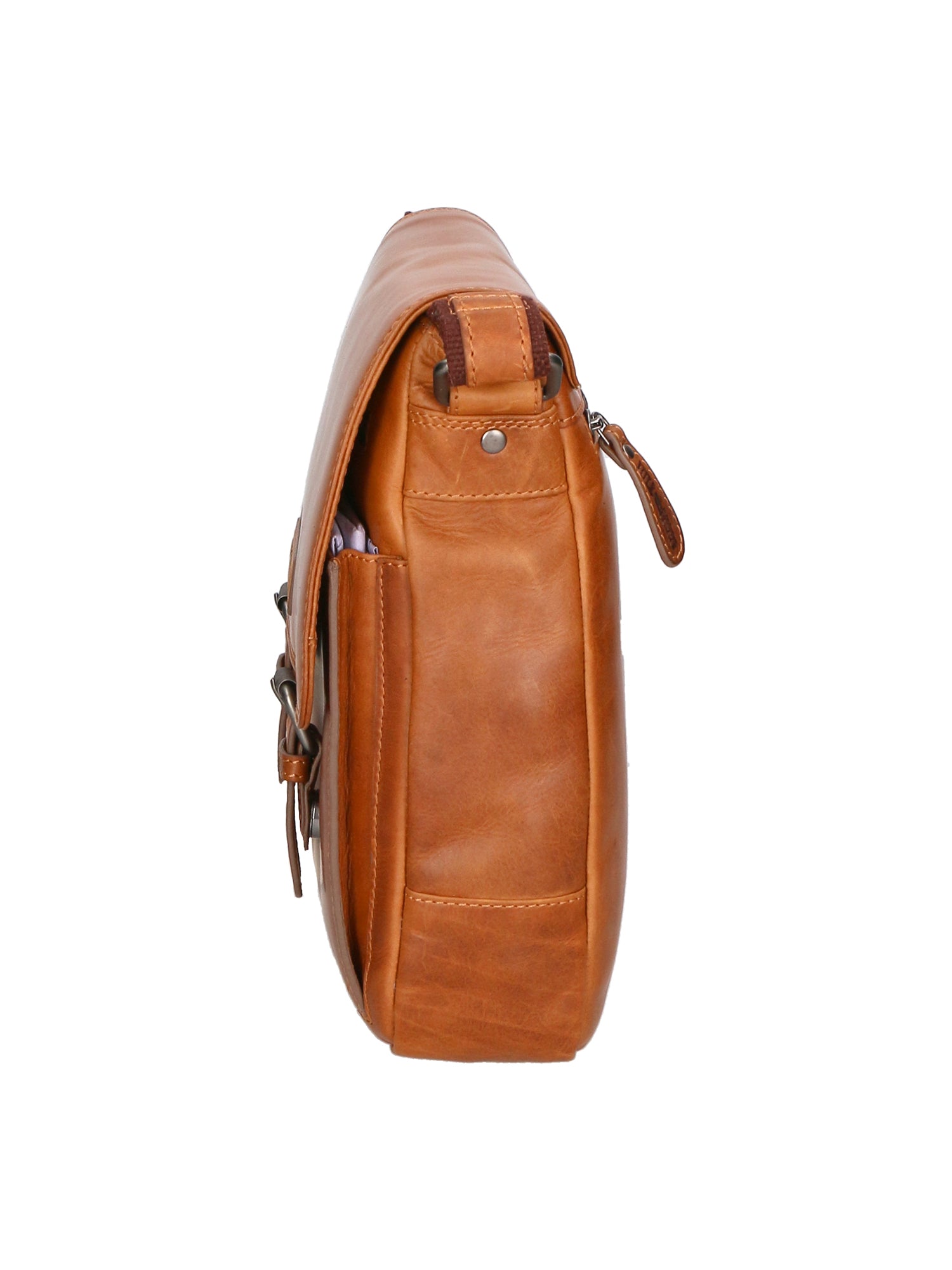 Borsa a tracolla da uomo 100% vera pelle HILB-3076-CUOIO Hill Burry