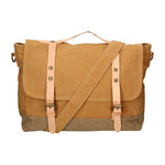 Minerva Borsa a mano unisex Canvas e pelle ZG3011-CUOIO COGNAC Gave Lux