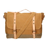 Minerva Borsa a mano unisex Canvas e pelle ZG3011-CUOIO COGNAC Gave Lux