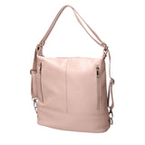 Anjelica women's shoulder bag convertible into a backpack in genuine leather, Made in Italy, 33x31x12 cm