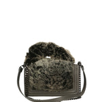 Silvana Pro Borsa a tracolla donna Vera pelle + Calfhair 6599-GRIGIO Gave Lux