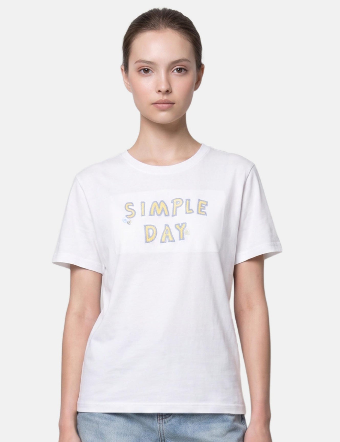 T-shirt in 83,4% Cotone 16,6% Poliammide Giallo