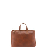 Borsa a mano unisex in vera pelle 100% cotone 4453-MARRONE Alessia Firenze
