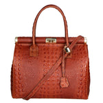 Deborah Borsa a mano da donna Pelle Croco Stampata 7727-C17 CUOIO COGNAC Gave Lux