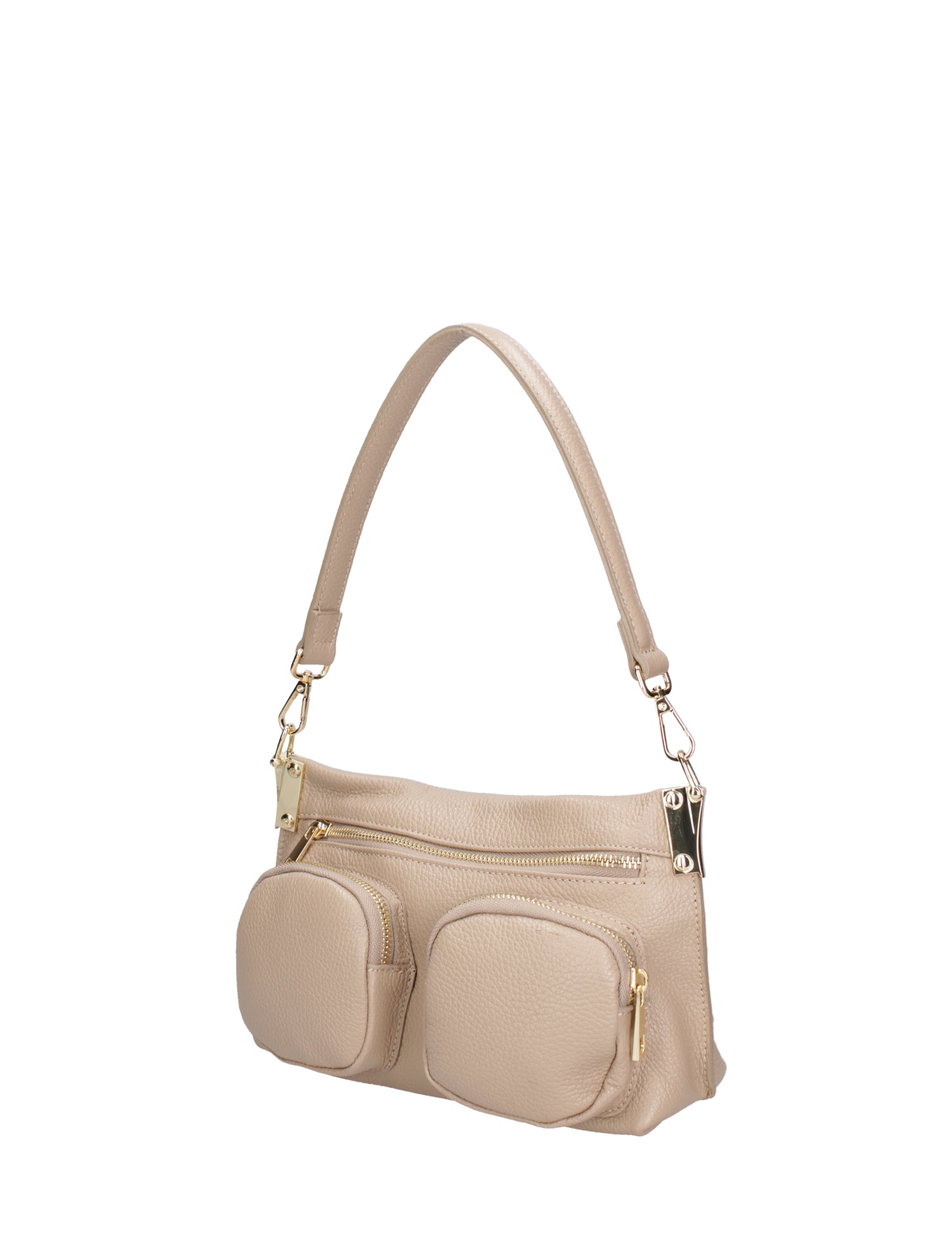 Borsa a spalla da donna Vera pelle 07147-D05 CAPPUCCINO Roberta Rossi