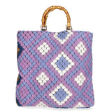 Luana Borsa a mano da donna Lana e vera pelle 04466-VIOLA Gave Lux