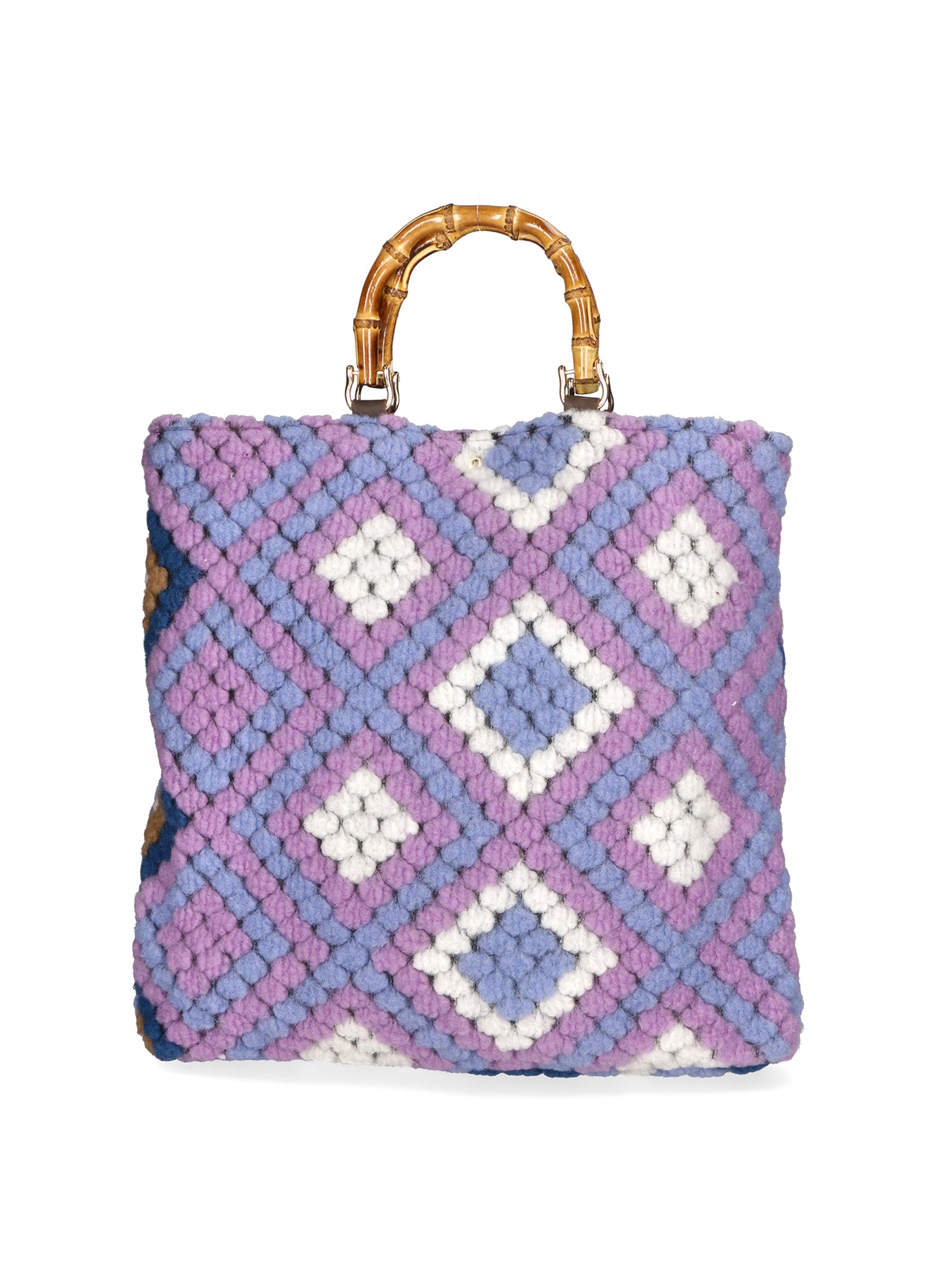 Luana Borsa a mano da donna Lana e vera pelle 04466-VIOLA Gave Lux
