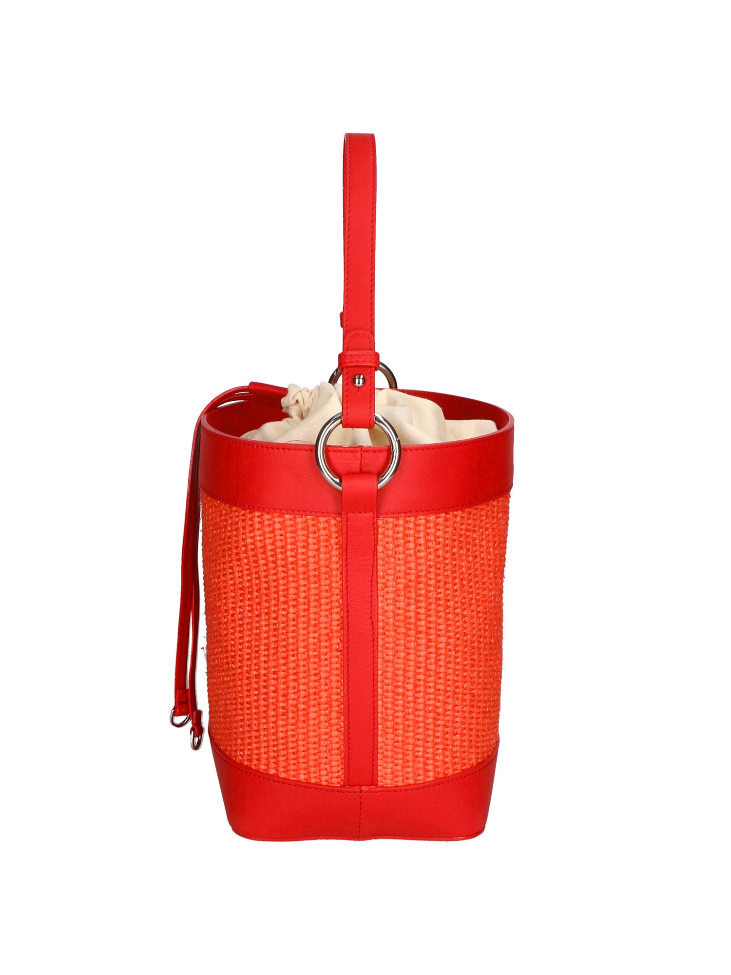 Borsa a secchiello da donna Misto pelle e tessuto MYB-05165-SS-534+S42 CORALLO My Best Bag