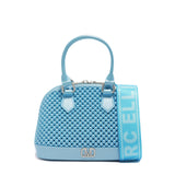 Borsa a mano da donna 100% Pvc FLAT XS BALL-NORSE BLUE + OFF SILVER Marc Ellis