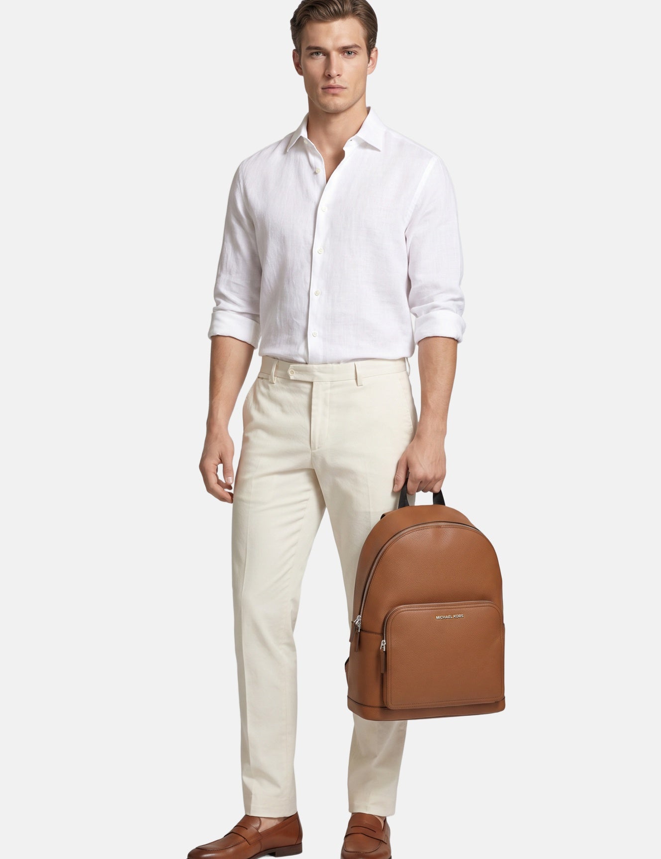Zaino in 100% Cow Leather Cognac