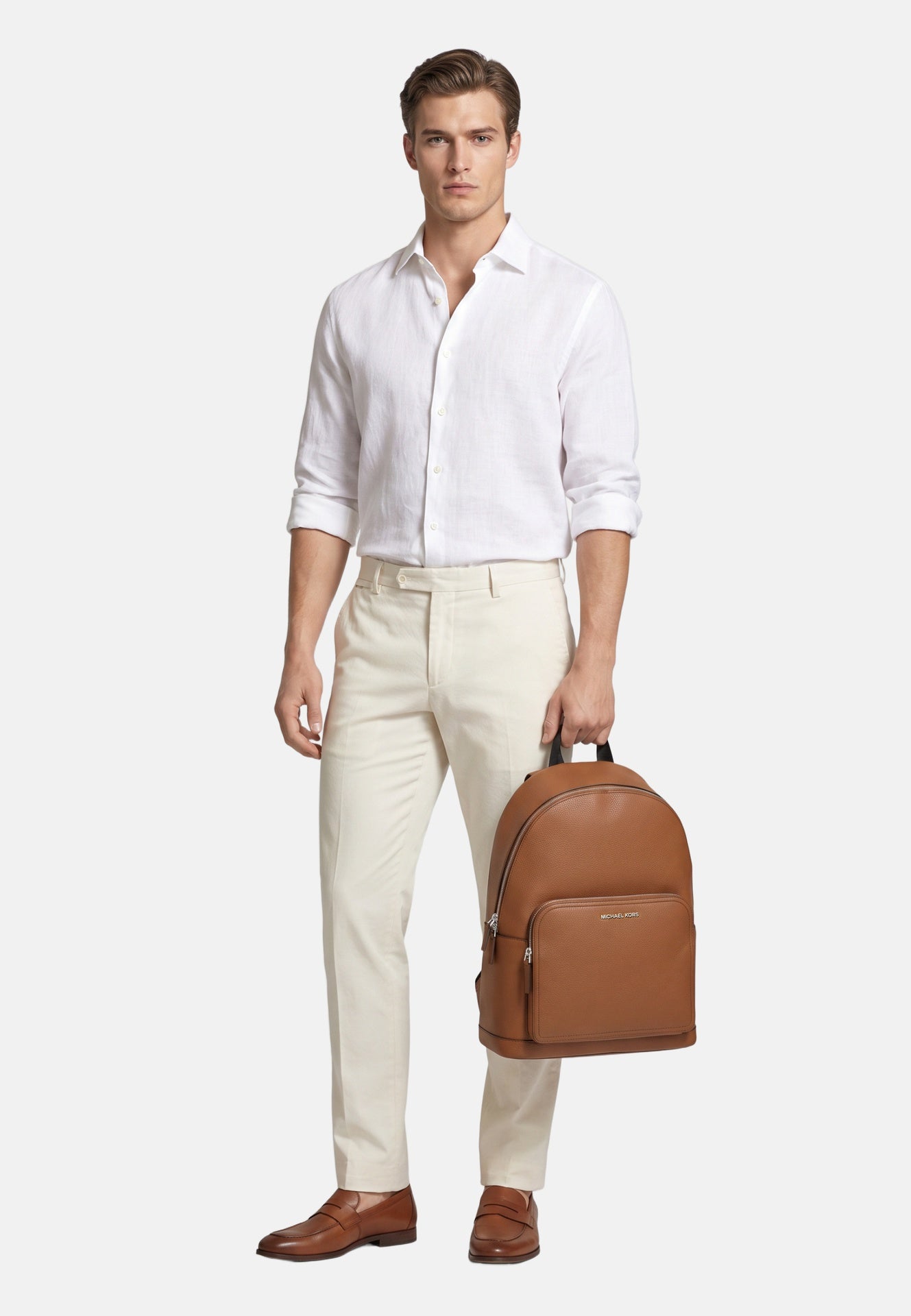 Zaino in 100% Cow Leather Cognac