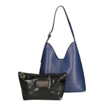 Lucetta Borsa a spalla da donna Vera pelle 04513-BLU JEANS D24 Gave Lux