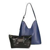 Lucetta Borsa a spalla da donna Vera pelle 04513-BLU JEANS D24 Gave Lux