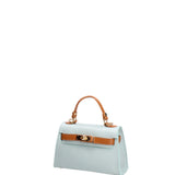 Borsa a mano da donna 100% vera pelle 07221-D102 CIELO+D44 CUOIO Roberta Rossi