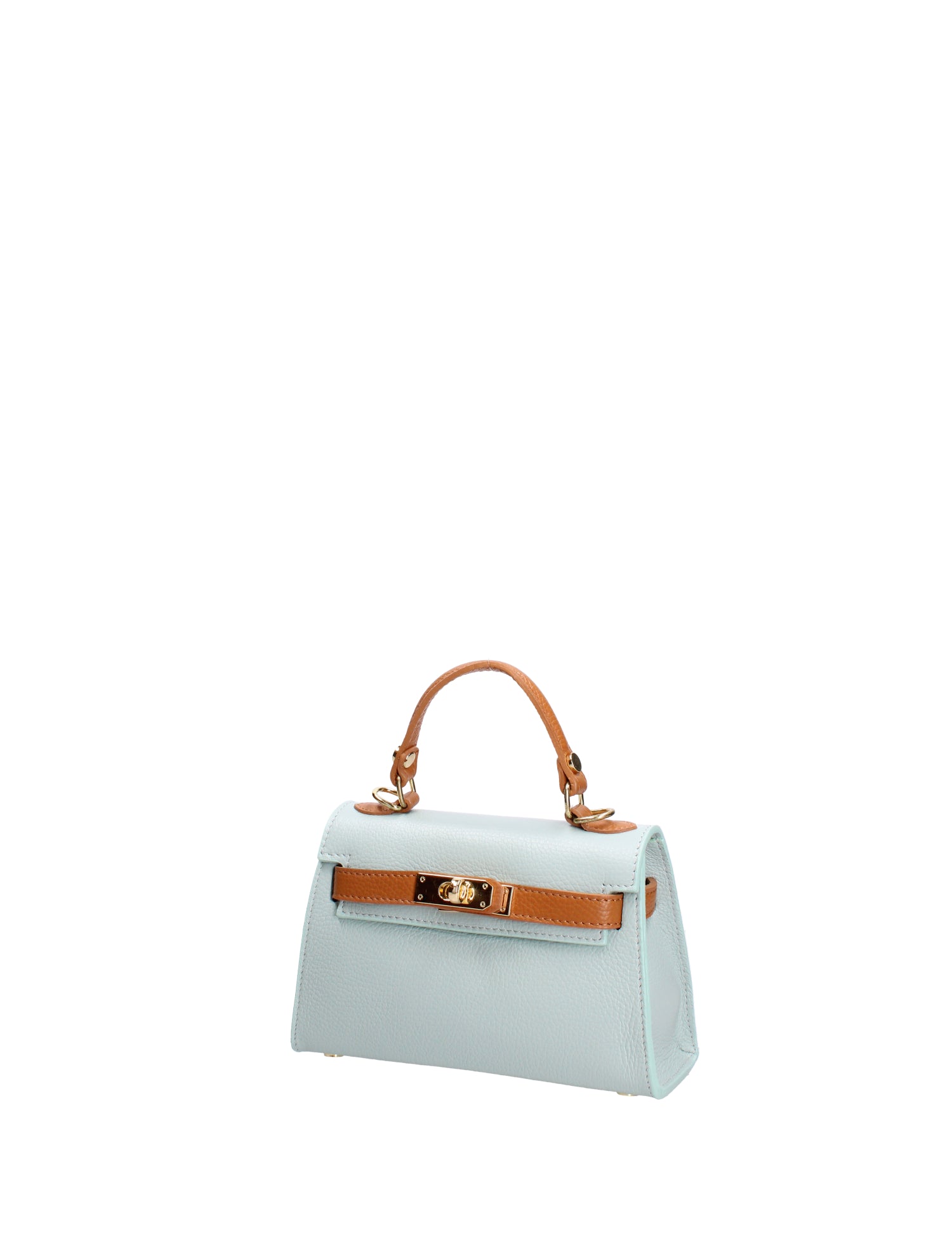 Borsa a mano da donna 100% vera pelle 07221-D102 CIELO+D44 CUOIO Roberta Rossi