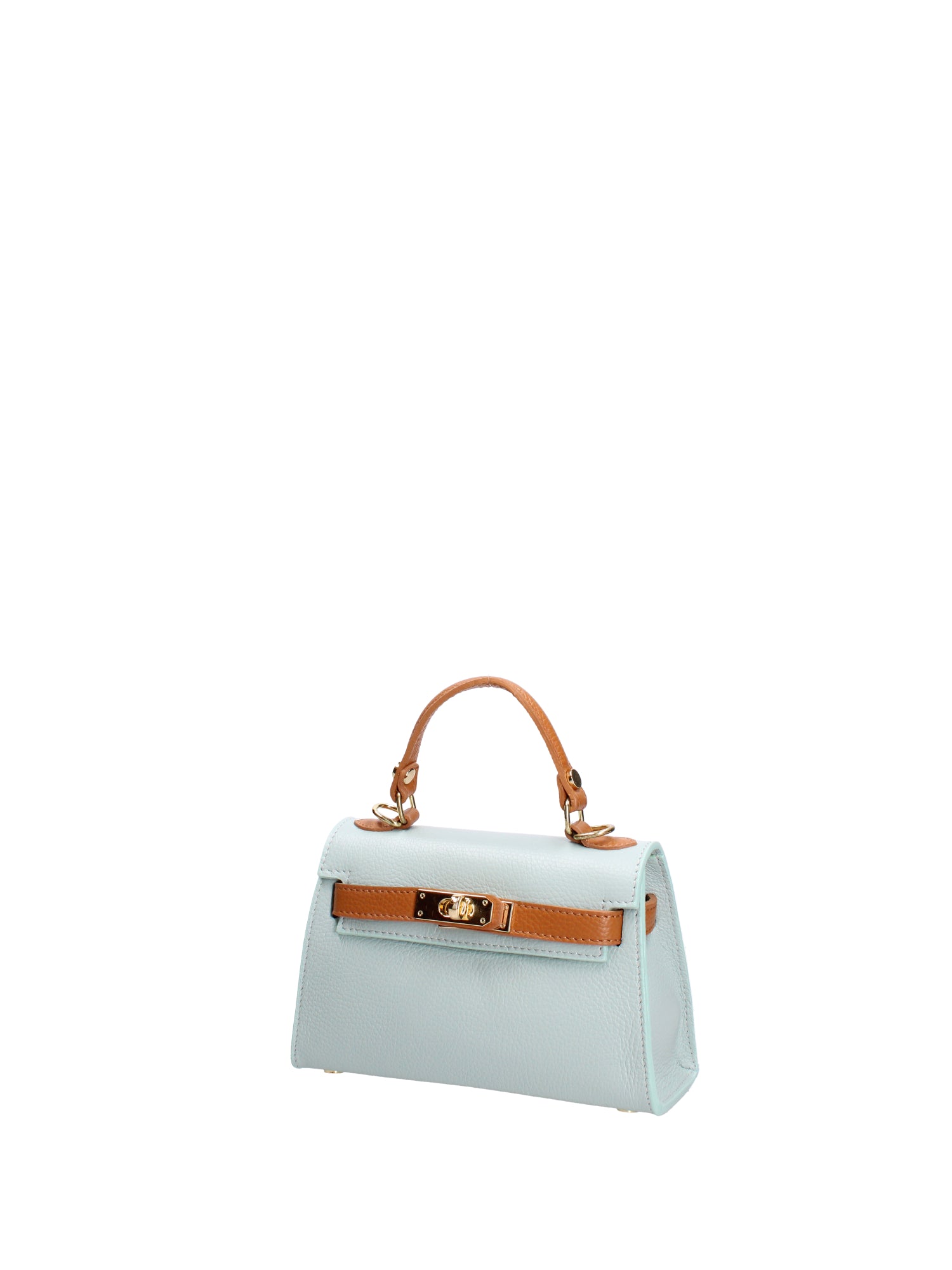 Borsa a mano da donna 100% vera pelle 07221-D102 CIELO+D44 CUOIO Roberta Rossi